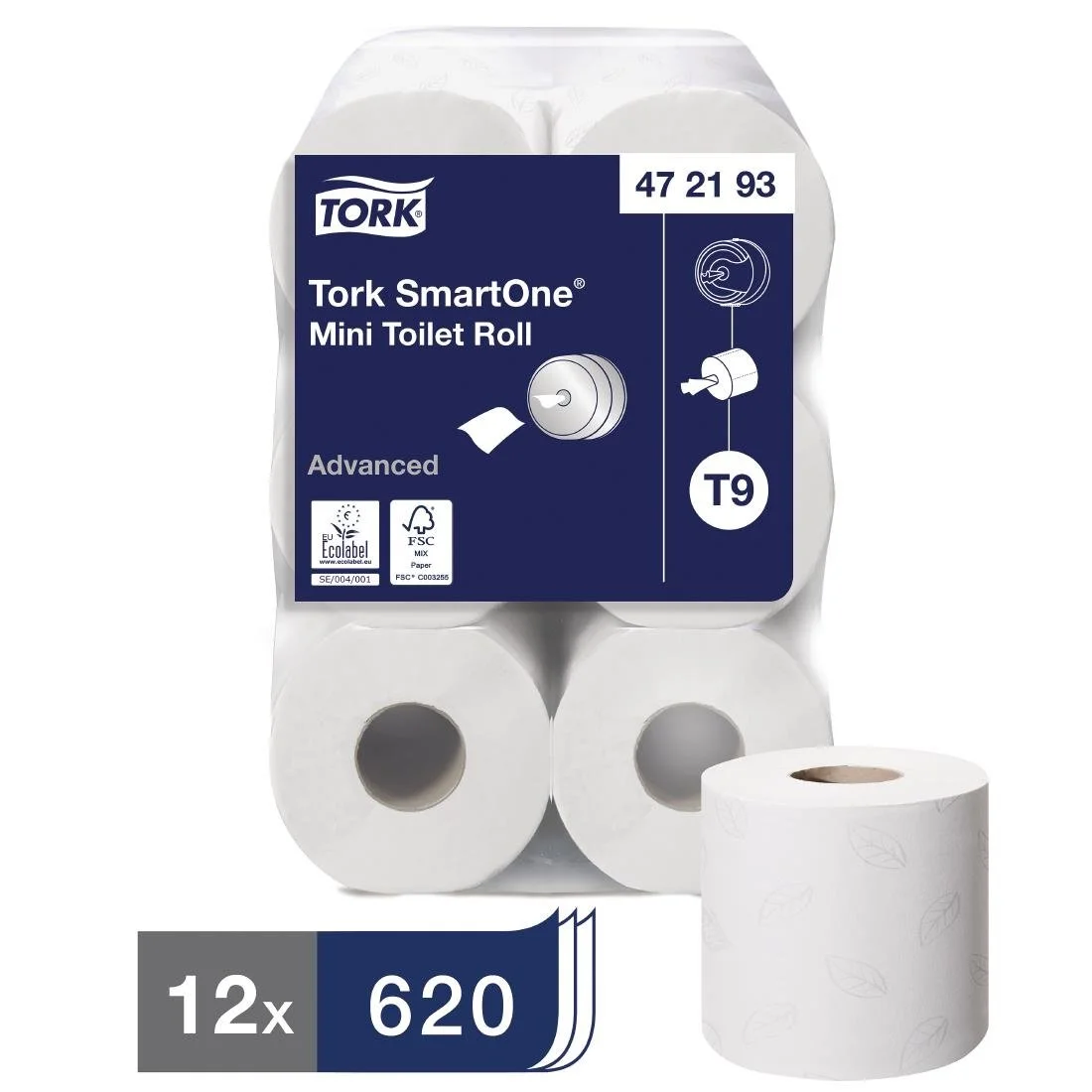 Tork SmartOne Mini Toilet Rolls White T9 (12 Pack) - Image 1