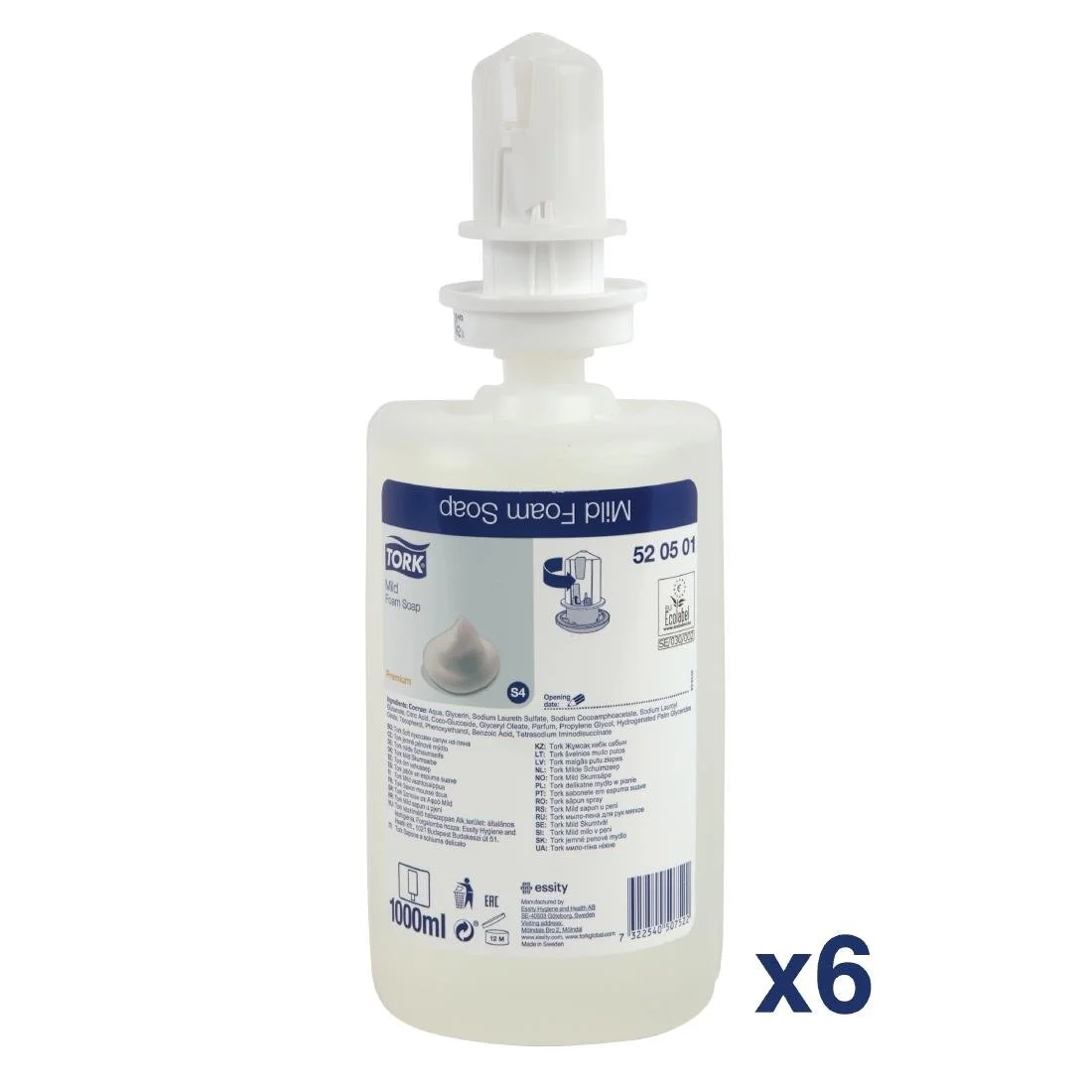 Tork Mildly Scented Foam Soap S4 1Ltr (6 Pack) - Image 1