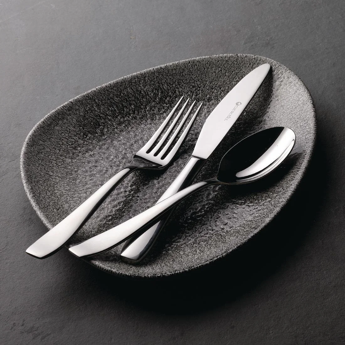 Churchill Studio Prints Raku Triangular Plates Quartz Black 356mm (6 Pack) - Image 3