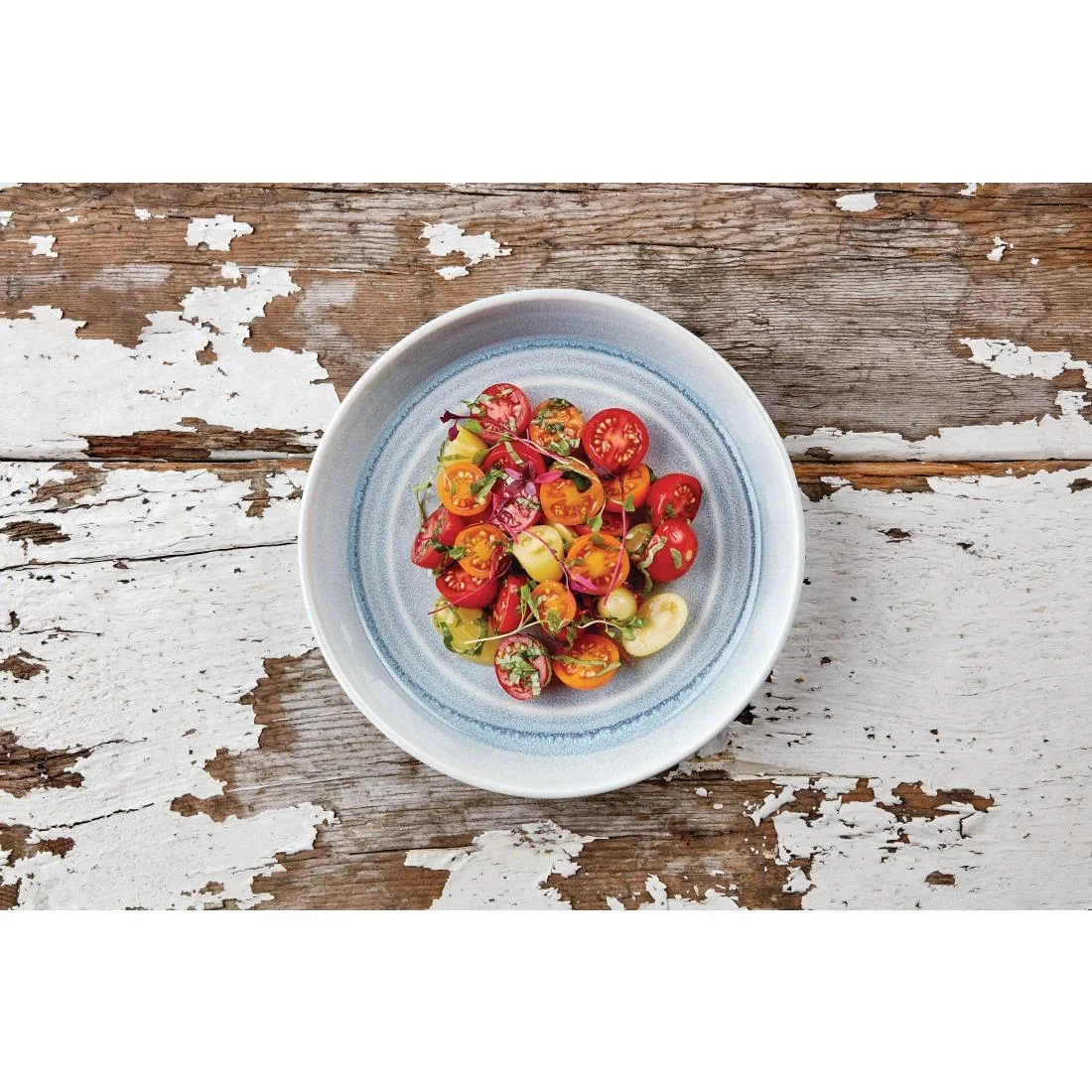 Olympia Cavolo Flat Round Bowls Ice Blue 220mm (4 Pack) - Image 6