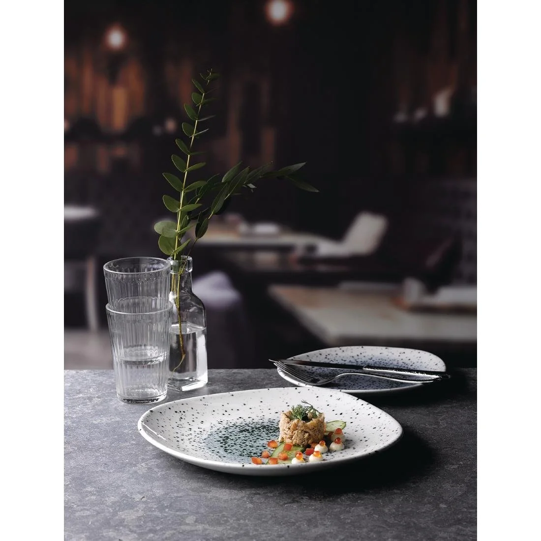 Churchill Studio Prints Mineral Blue Centre Organic Round Plates 264mm (12 Pack) - Image 3