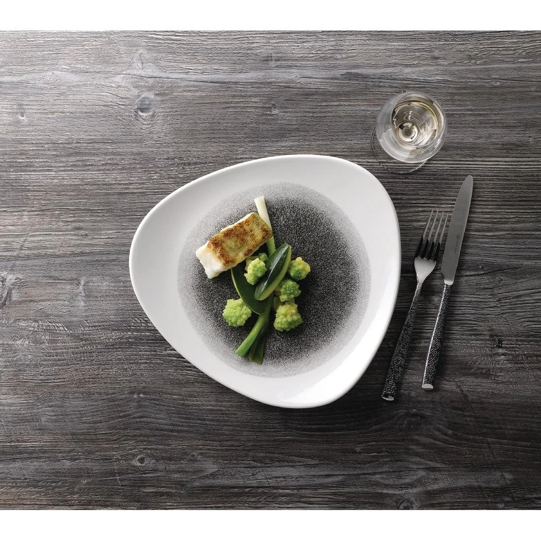 Churchill Studio Prints Raku Triangle Plates Quartz Black 311mm (6 Pack) - Image 3