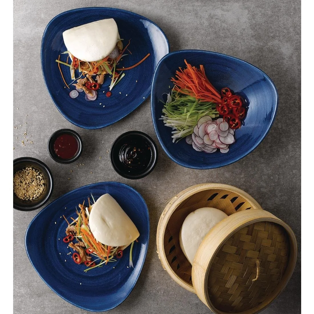 Churchill Stonecast Patina Triangular Bowls Cobalt 153mm (12 Pack) - Image 2