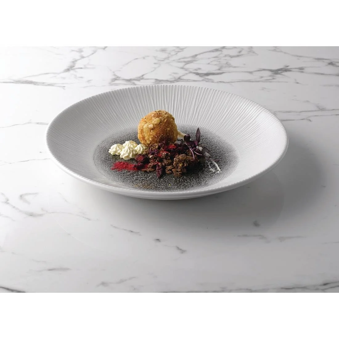 Churchill Bamboo Centre Print Deep Coupe Plates Quartz Black 255mm (12 Pack) - Image 6