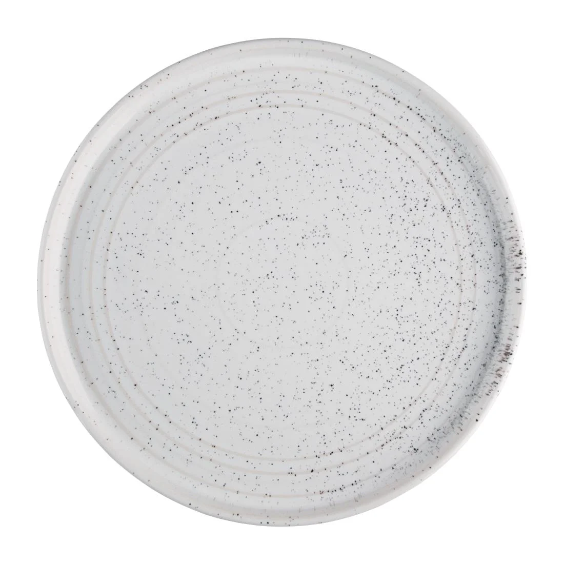 Olympia Cavolo Flat Round Plates White Speckle 270mm (4 Pack) - Image 1