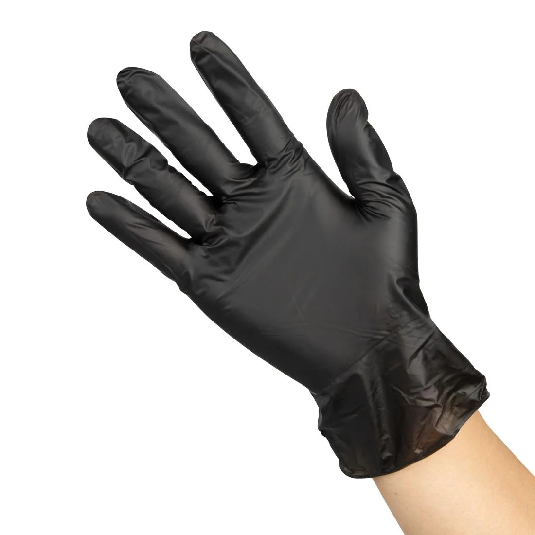 Hygiplas Vinyl Black Powder Free Gloves - Image 1