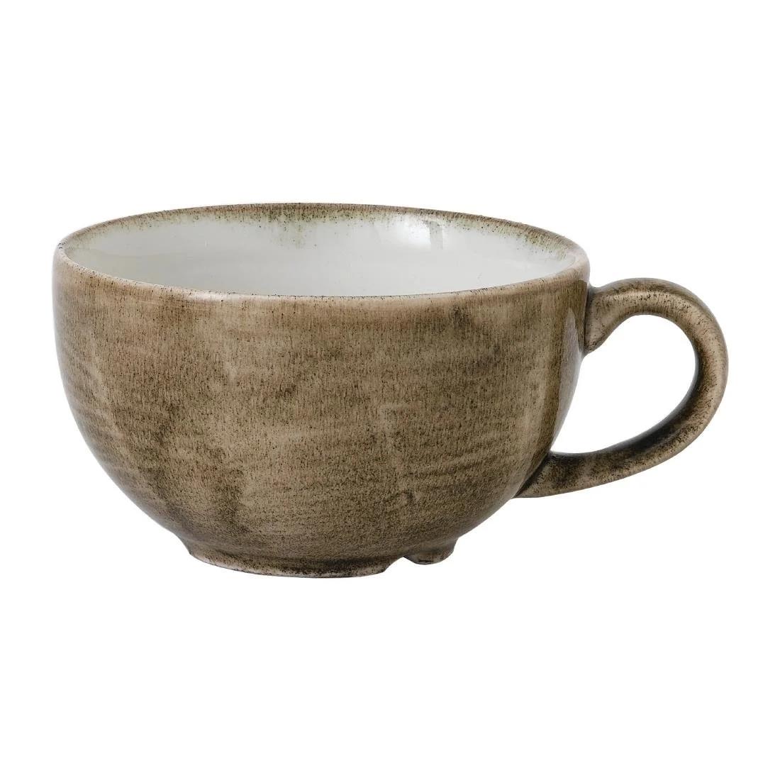 Stonecast Patina Antique Taupe Cappuccino Cups 8oz (12 Pack) - Image 1