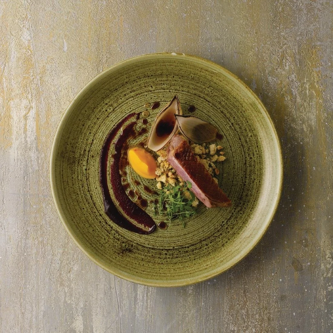 Stonecast Plume Olive Coupe Plates 8 2/3 " (12 Pack) - Image 3