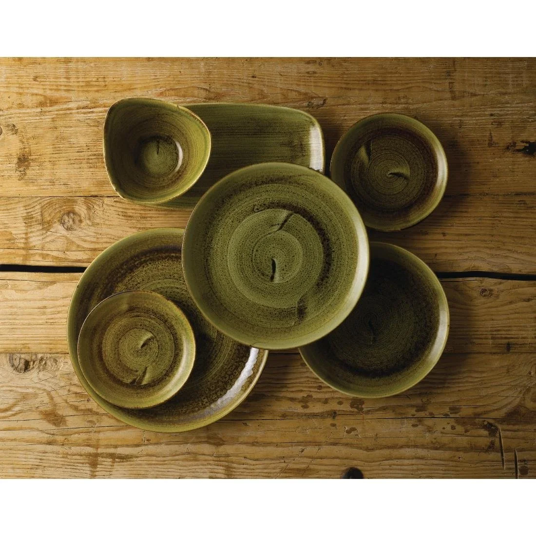 Stonecast Plume Olive Coupe Plates 8 2/3 " (12 Pack) - Image 4
