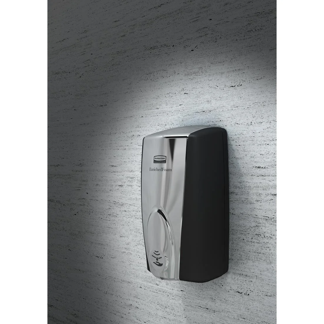 Rubbermaid AutoFoam Touch-Free Foam Soap and Sanitiser Dispenser 1.1Ltr Black/Chrome - Image 1