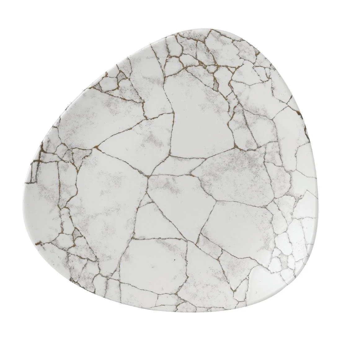Churchill Studio Prints Kintsugi Agate Grey Lotus Plates 254mm (12 Pack) - Image 1