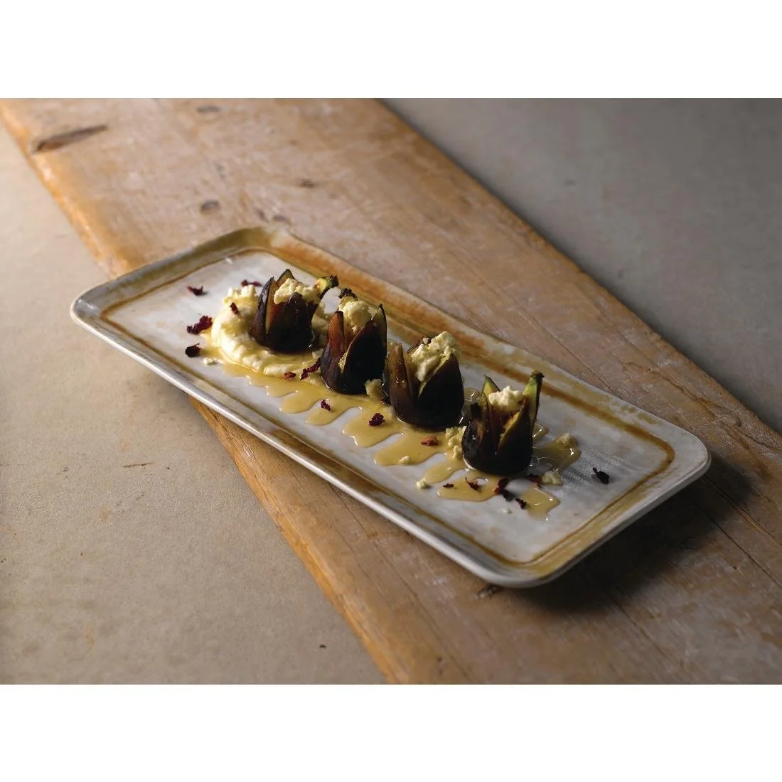 Dudson Finca Sandstone Organic Rectangular Plates 340x156mm (12 Pack) - Image 2