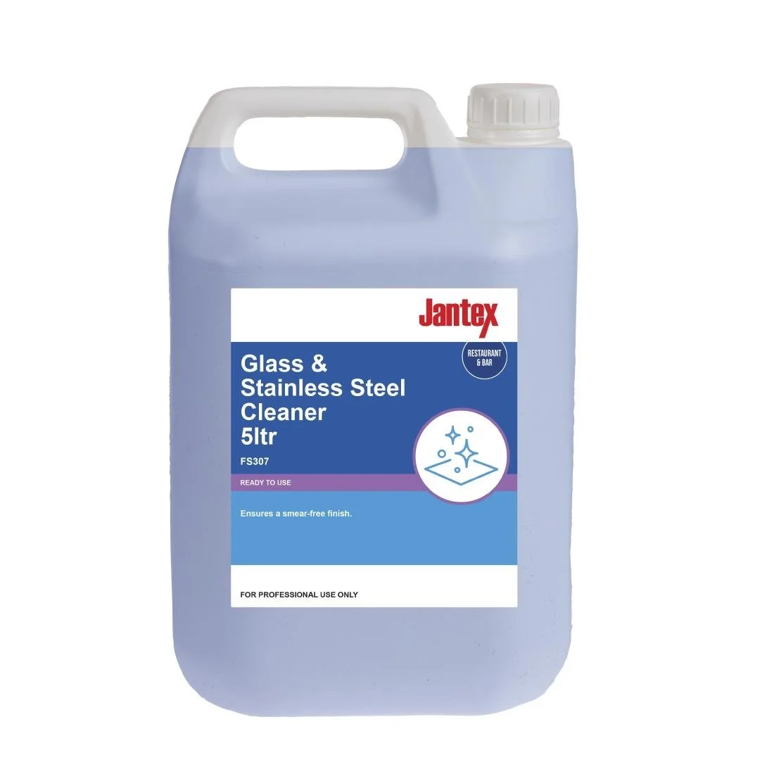 Jantex Glass and Stainless Steel Cleaner Ready To Use 5Ltr - Image 1