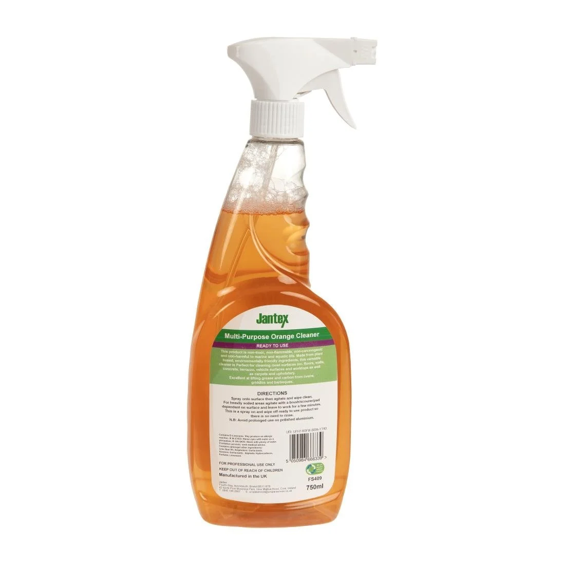 Jantex Green Orange Multipurpose Cleaner Ready To Use 750ml - Image 3