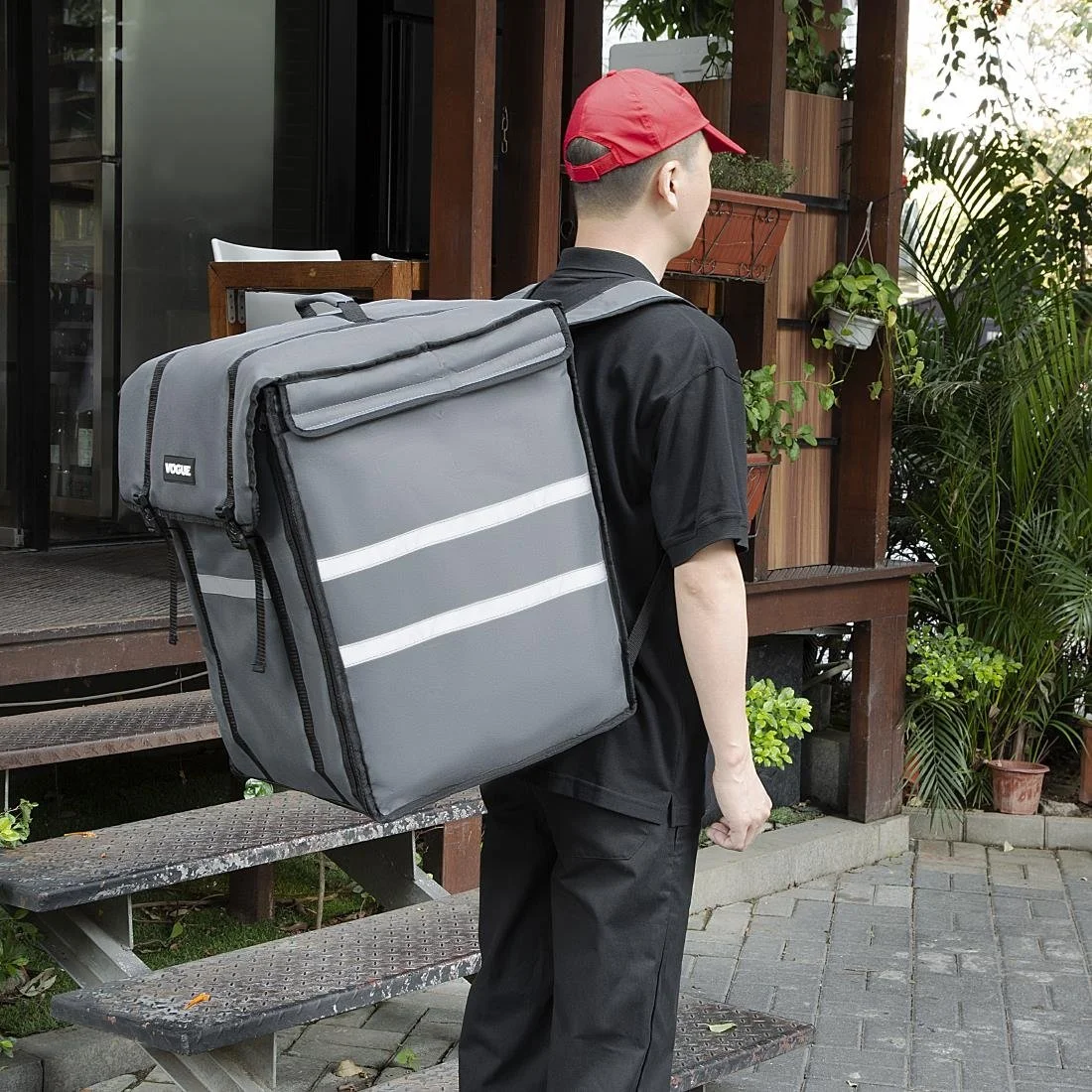 Vogue Insulated Delivery Back Pack Grey 550x400x400mm - Image 6