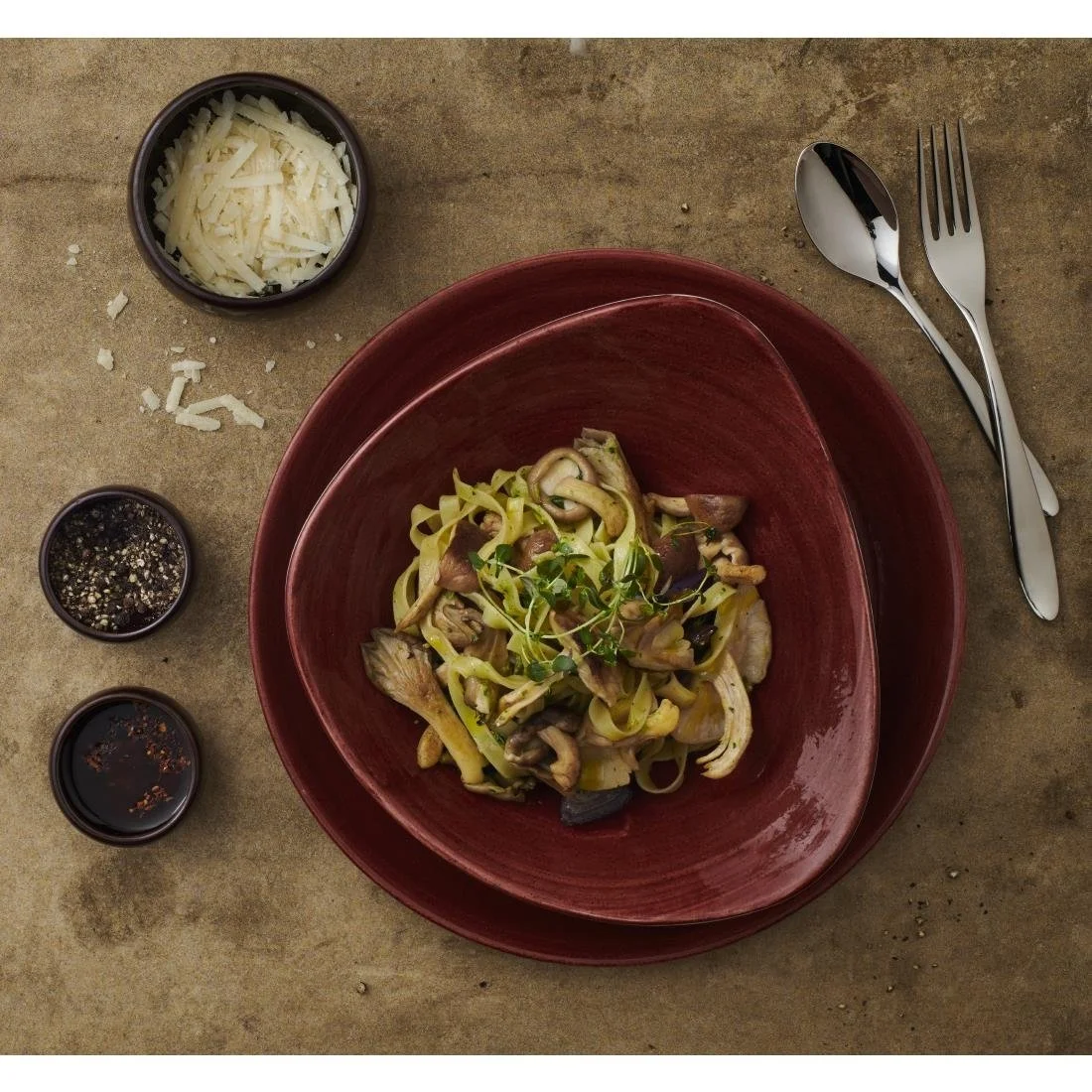 Churchill Stonecast Patina Lotus Bowl Red Rust 235mm (12 Pack) - Image 2