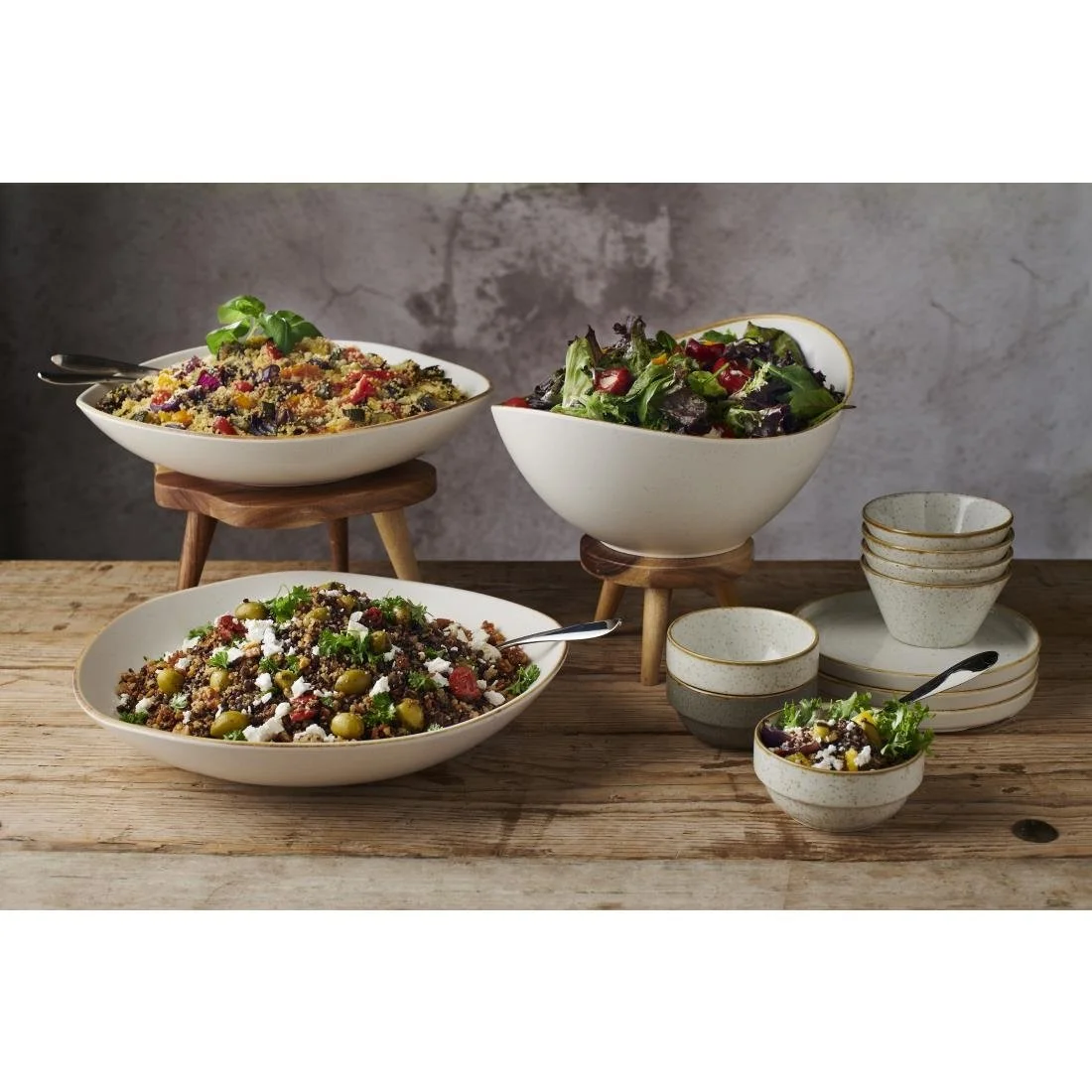 Churchill Melamine Stonecast Trace Bowl 381mm (2 Pack) - Image 3