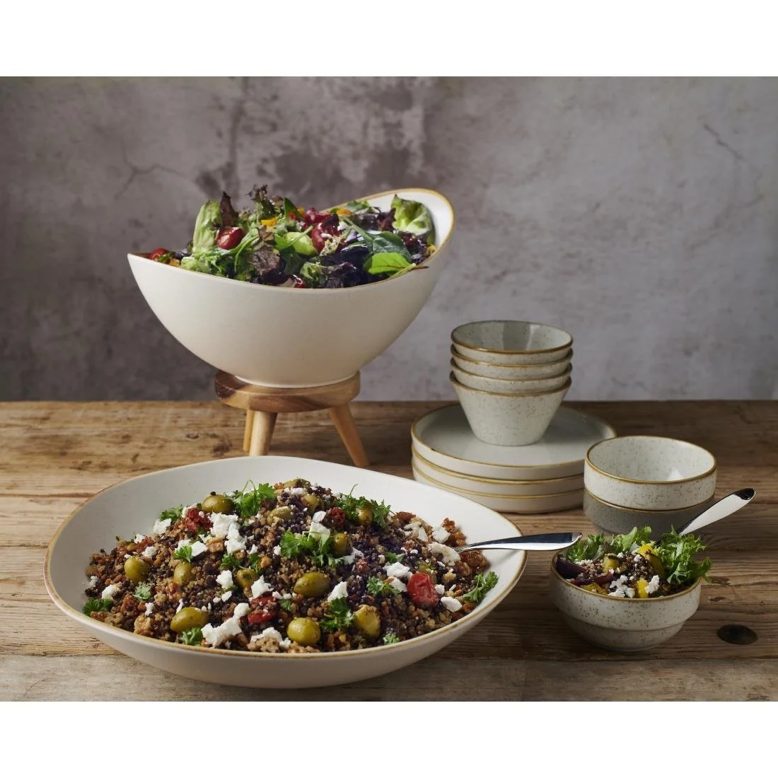 Churchill Melamine Stonecast Trace Bowl 381mm (2 Pack) - Image 2