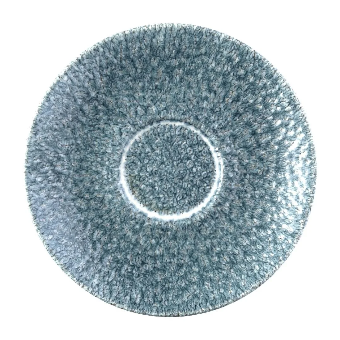 Churchill Raku Duo Cappuccino Saucer Topaz Blue 159mm (12 Pack) - Image 1