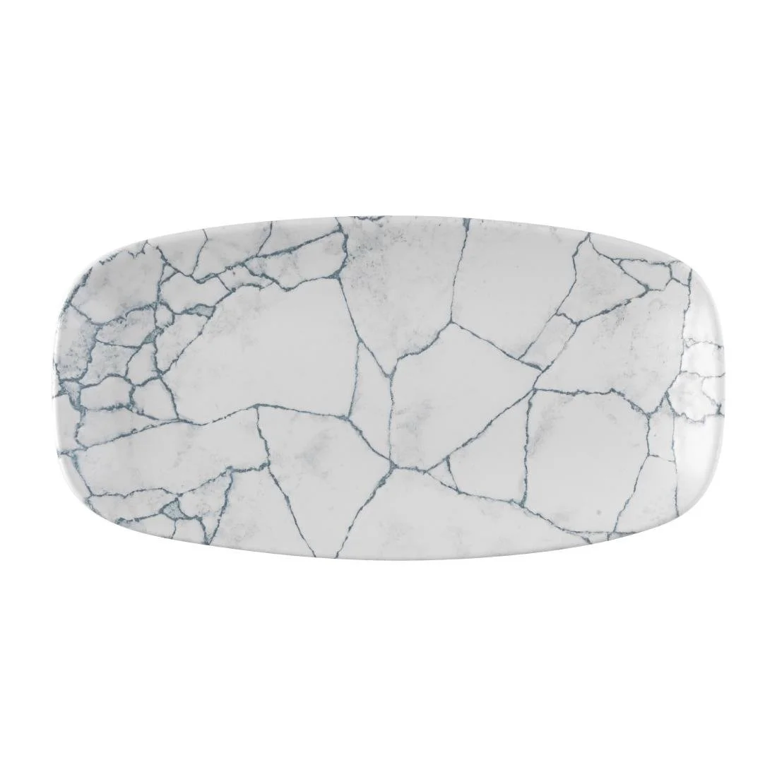 Churchill Studio Prints Kintsugi Pearl Chefs Oblong Plates Grey 287x152mm (12 Pack) - Image 1