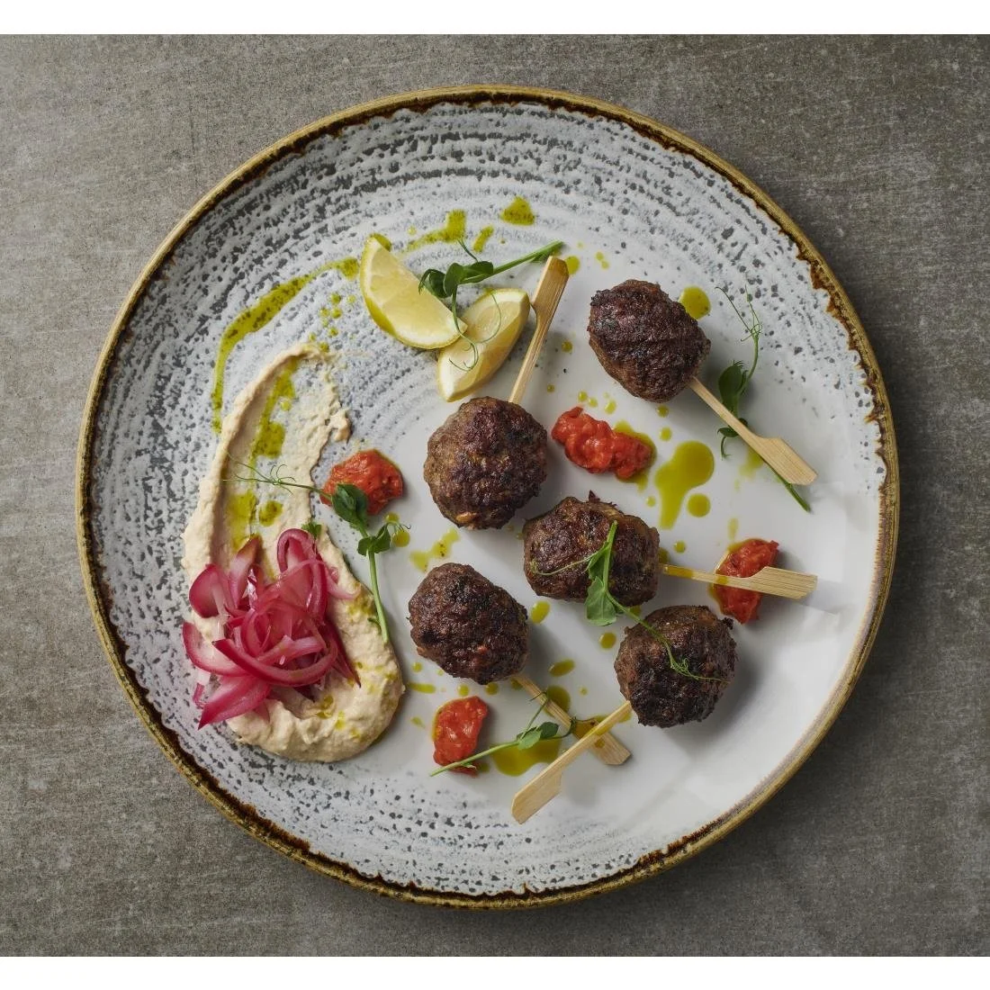 Churchill Studio Prints Homespun Accents Jasper Evolve Coupe Plates Grey 165mm (12 Pack) - Image 2