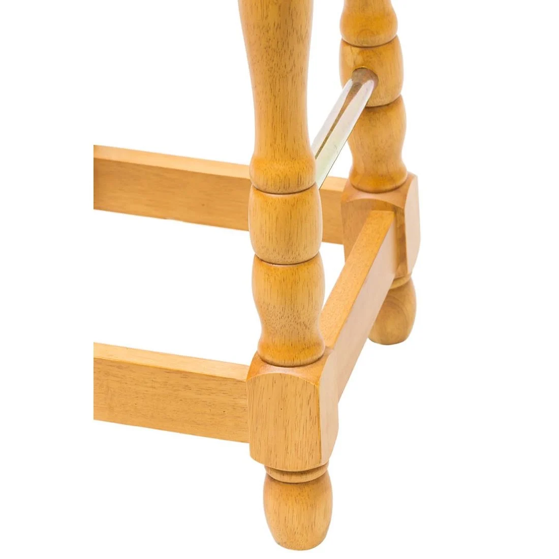 Classic Soft Oak High Bar Stool with Blue Diamond Seat (Pack of 2)