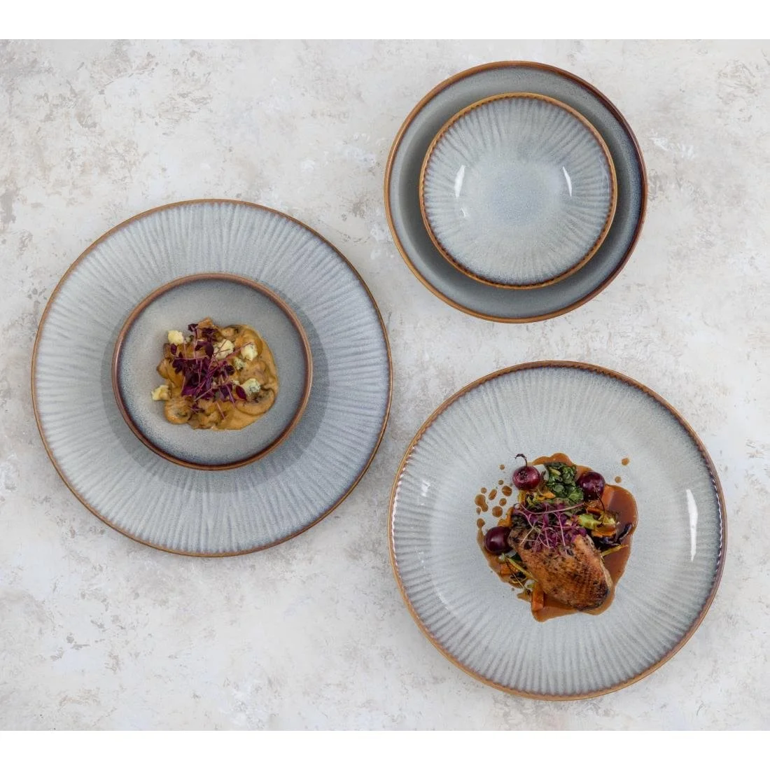 Olympia Drift Embossed Coupe Low Bowls 260mm (4 Pack) - Image 5