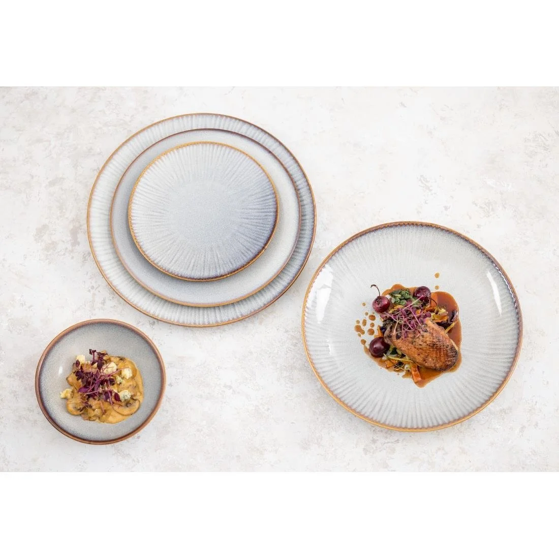 Olympia Drift Embossed Coupe Low Bowls 260mm (4 Pack) - Image 7