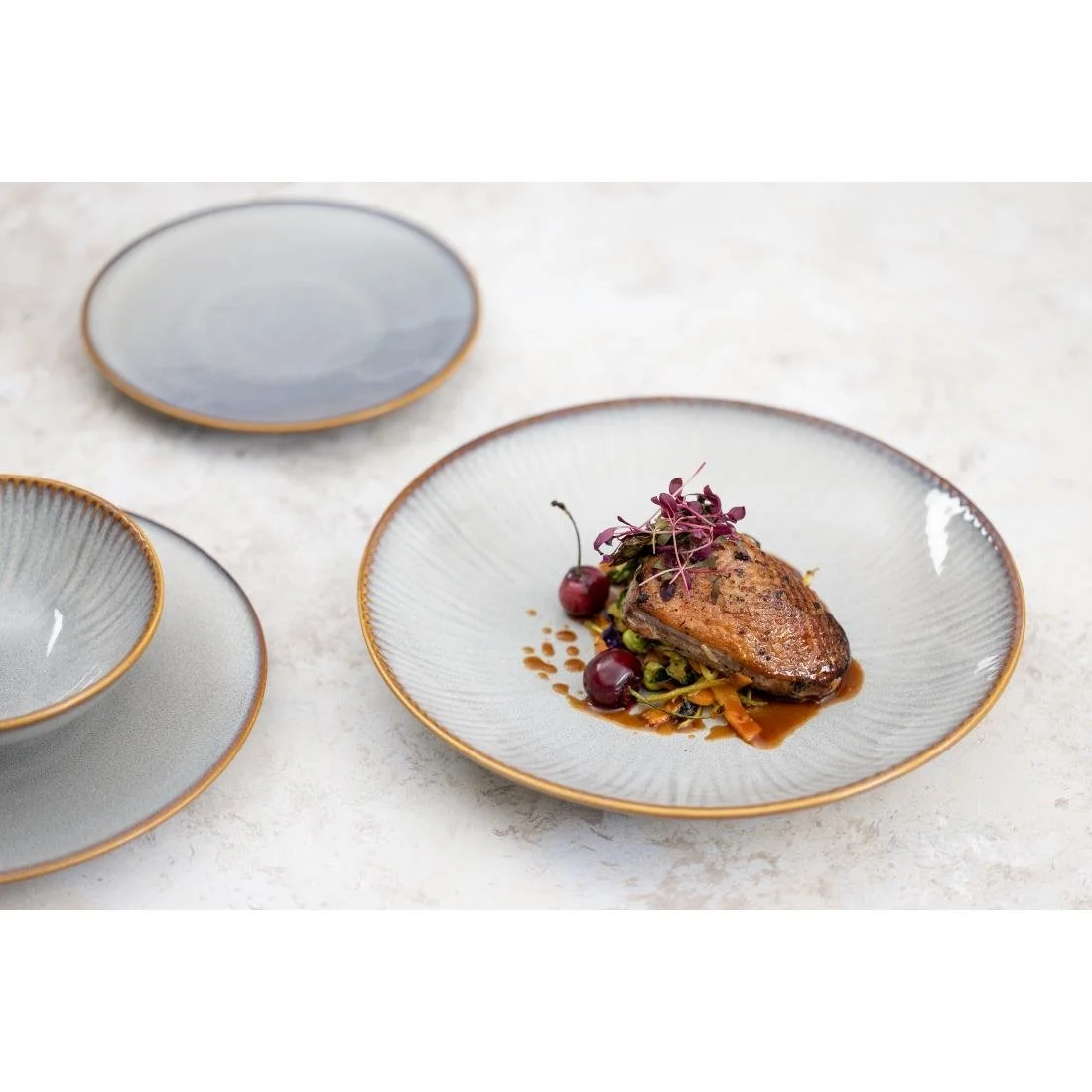 Olympia Drift Embossed Coupe Low Bowls 260mm (4 Pack) - Image 14