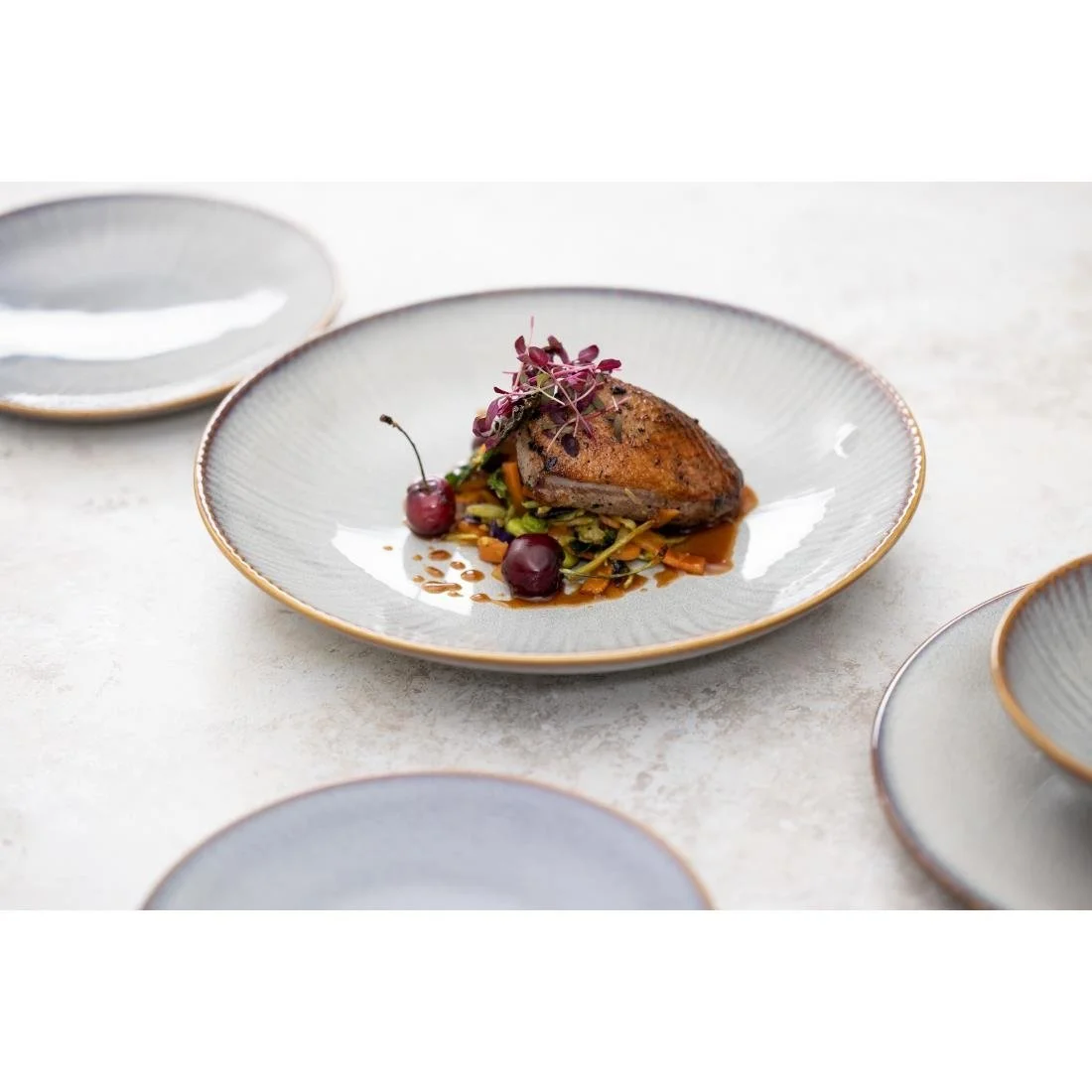 Olympia Drift Embossed Coupe Low Bowls 260mm (4 Pack) - Image 16