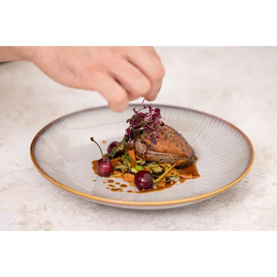 Olympia Drift Embossed Coupe Low Bowls 260mm (4 Pack) - Image 18