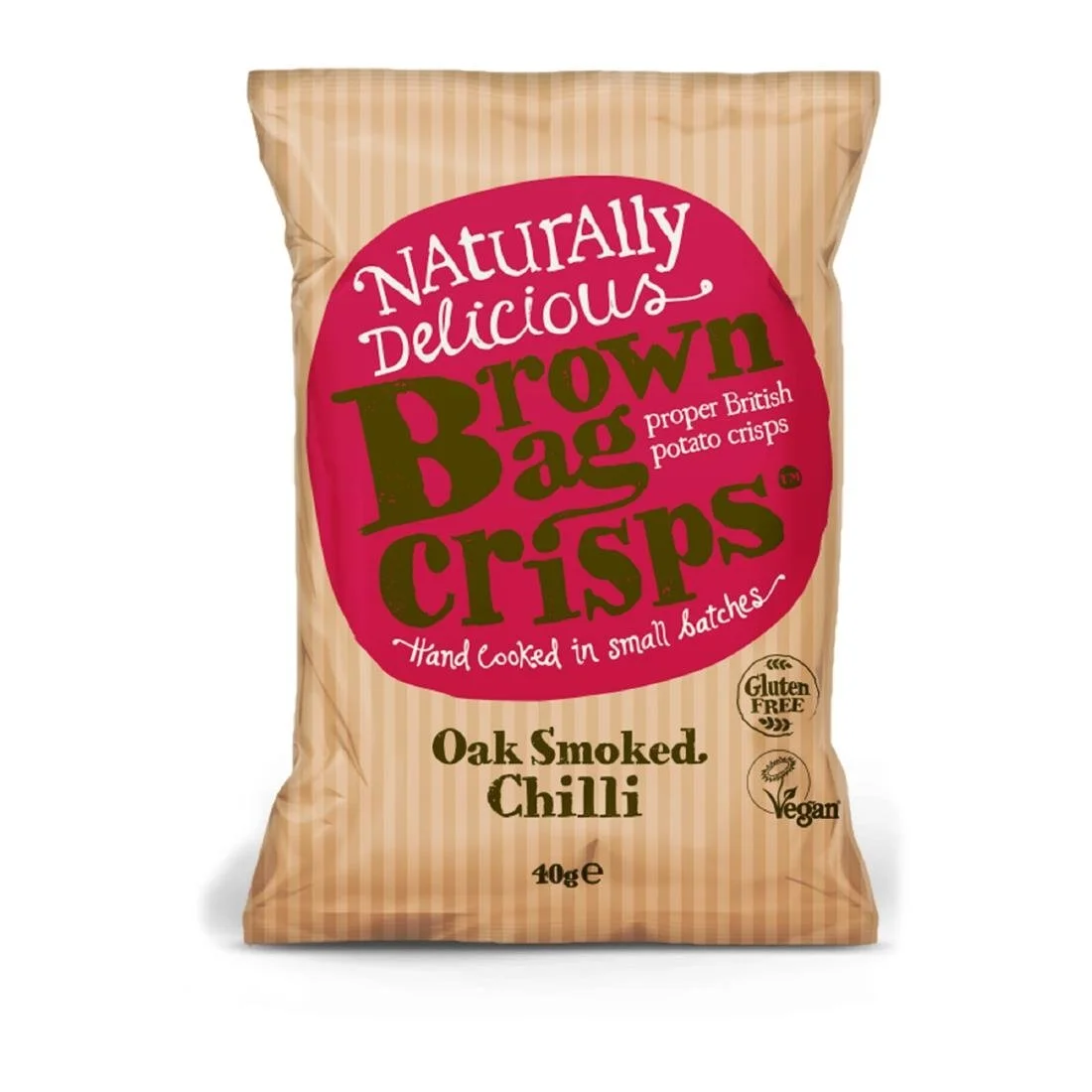Brown Bag Crisps Oak Smoked Chilli 40g (20 Pack) - Image 1