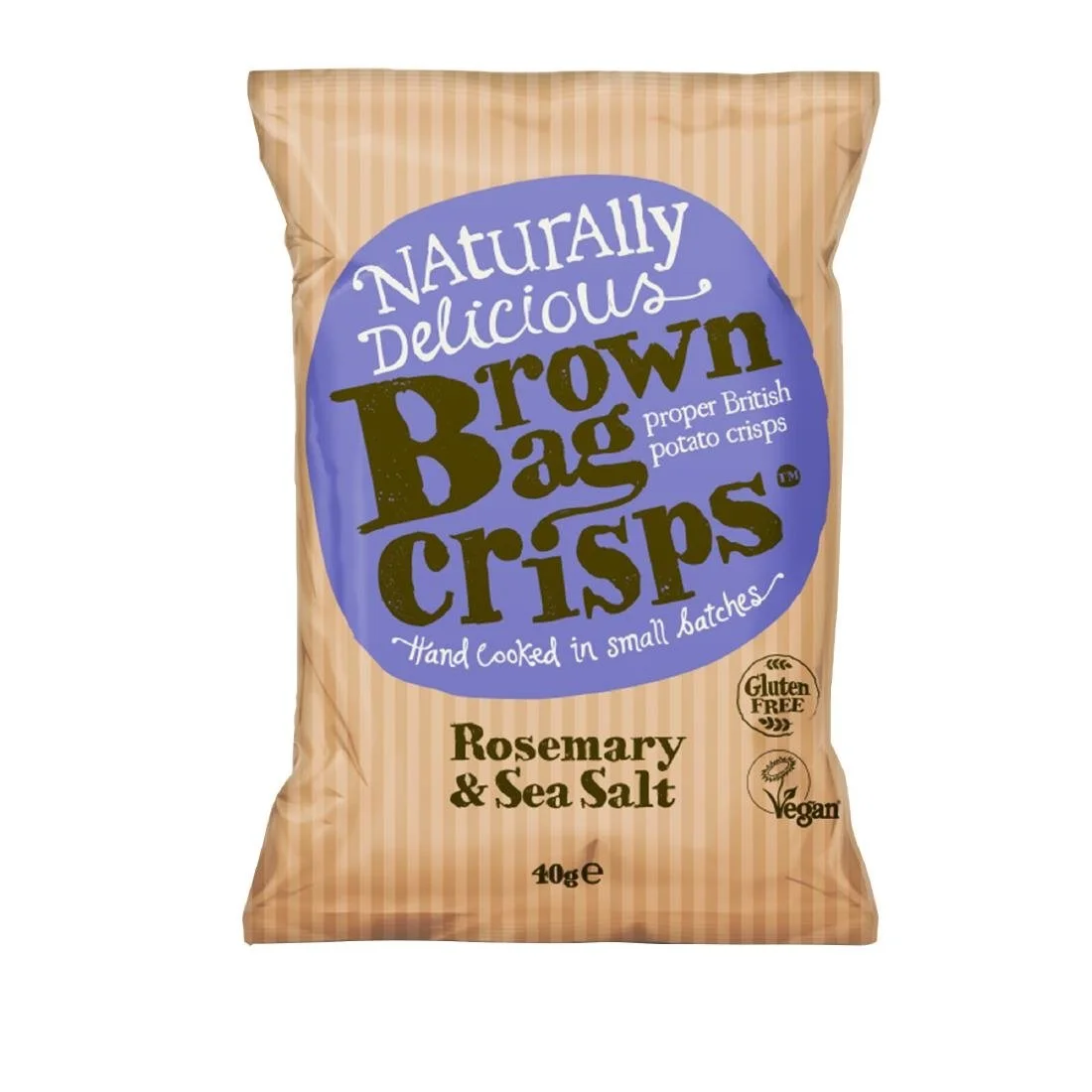 Brown Bag Crisps Rosemary and Sea Salt 40g (20 Pack) - Image 1