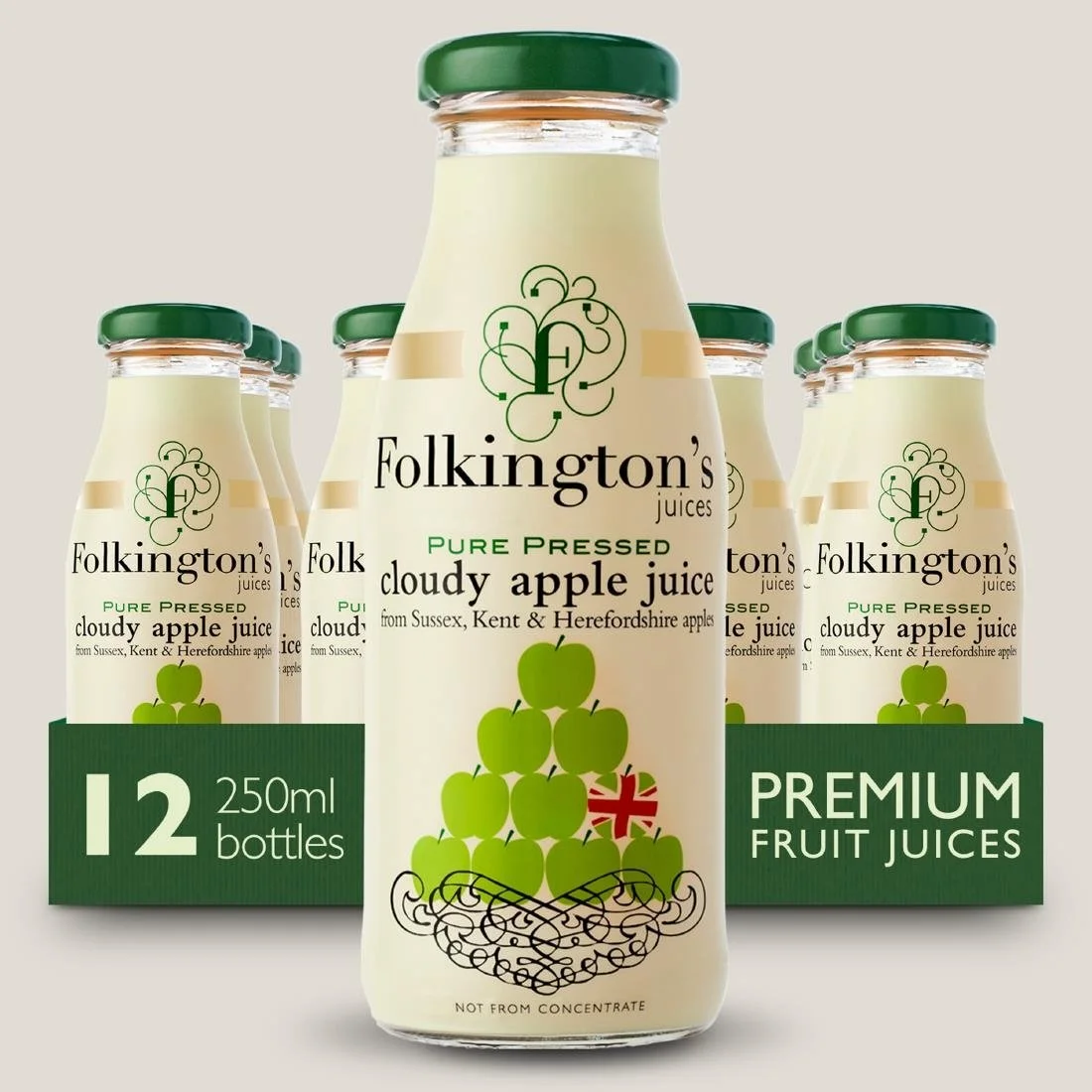 Folkington's Juices Apple Glass Bottle 250ml (12 Pack) - Image 4