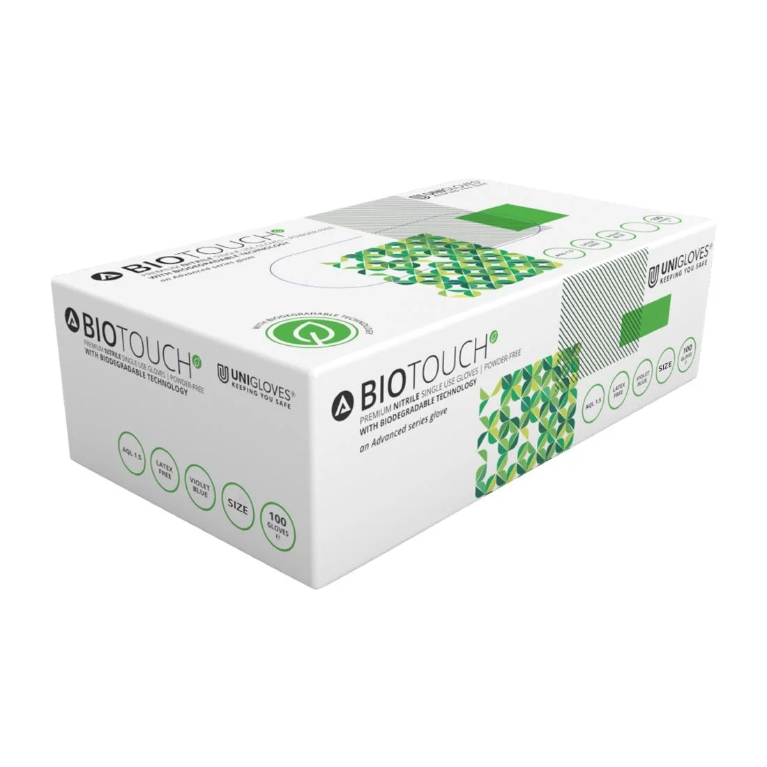 Biotouch Single Use Glove Violet Blue Nitrile Powder Free Size - Image 2