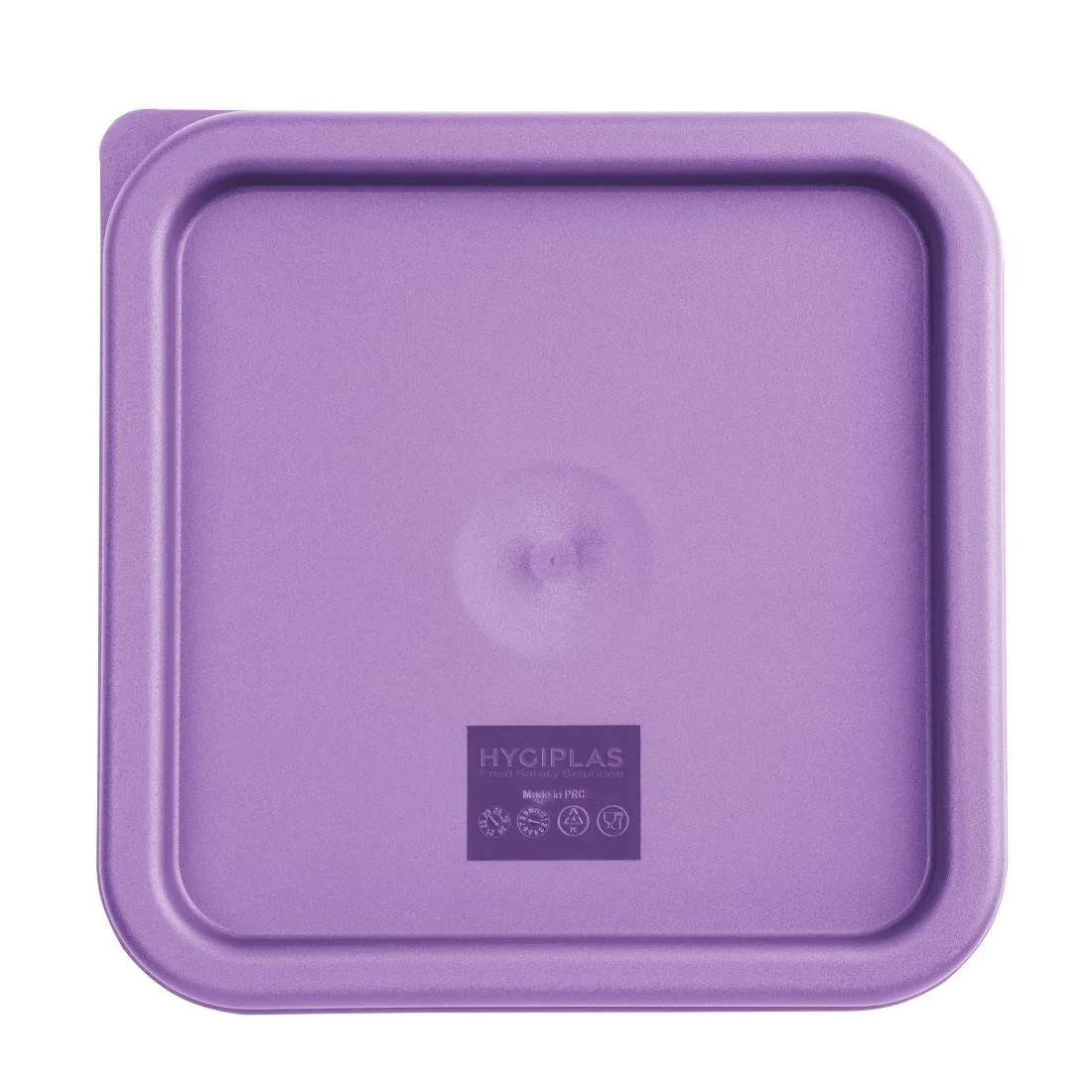 Hygiplas Polycarbonate Square Food Storage Container Lid Purple - Image 1