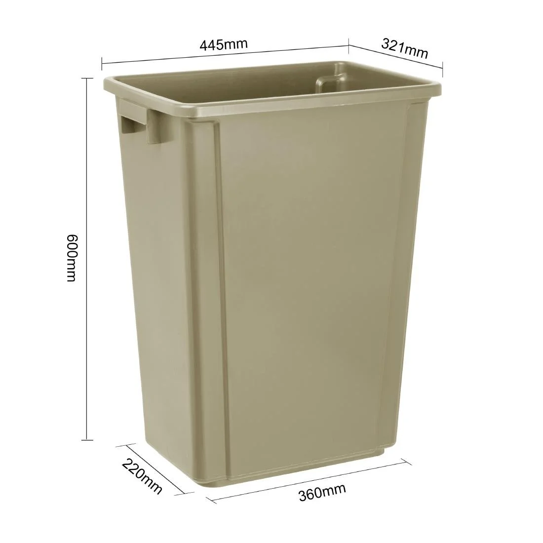 Jantex Slim Bin Beige 60Ltr - Image 5