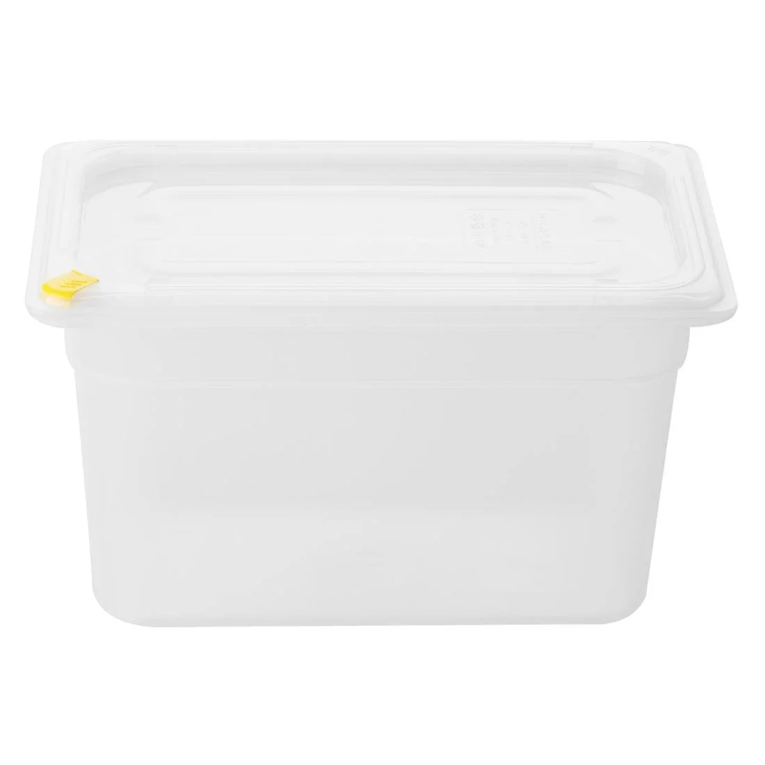 Hygiplas Click PP GN Container 1/4 with Lid & 7 Colour Clips 150mm 3.7Ltr (4 Pack) - Image 1