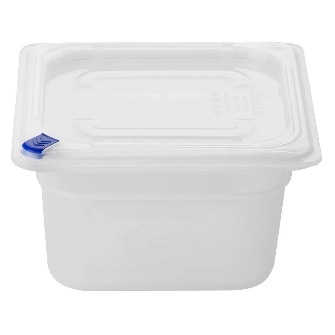 Hygiplas Click PP GN Container 1/6 with Lid & 7 Colour Clips 100mm 1.5Ltr (4 Pack) - Image 1