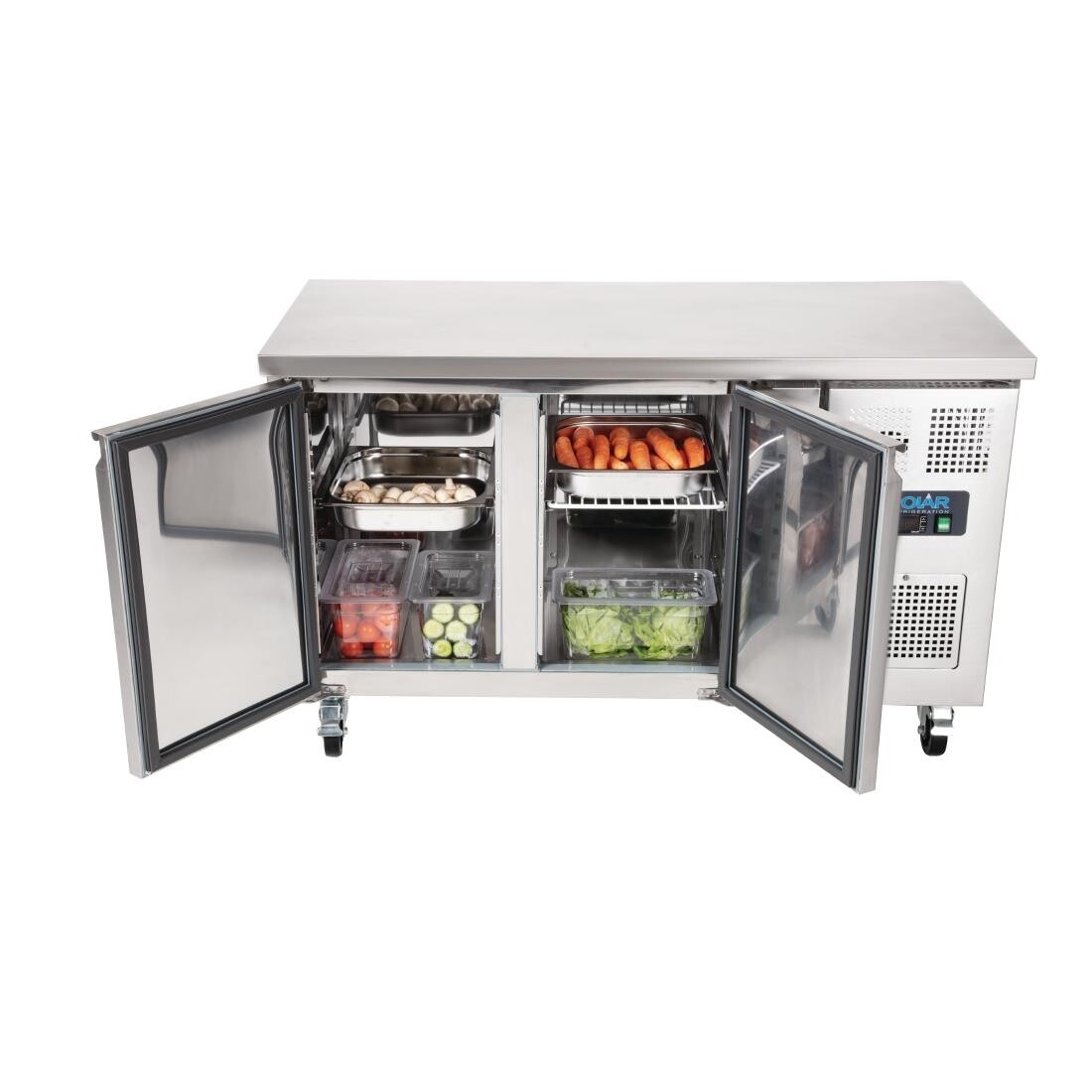 Polar 2 Door Counter Fridge 228Ltr