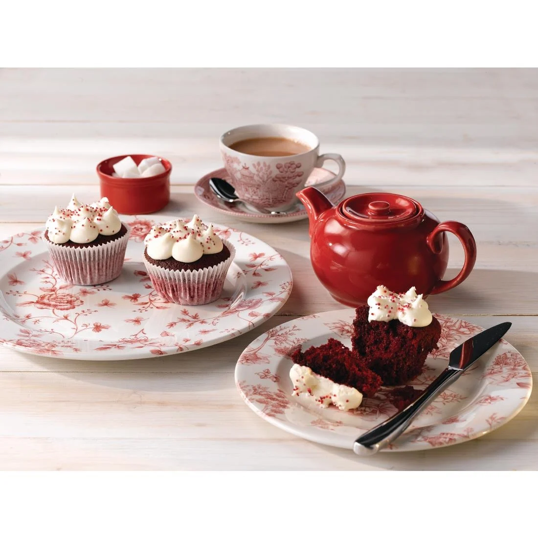 Churchill Vintage Prints Willow Georgian Teacup Cranberry 200ml