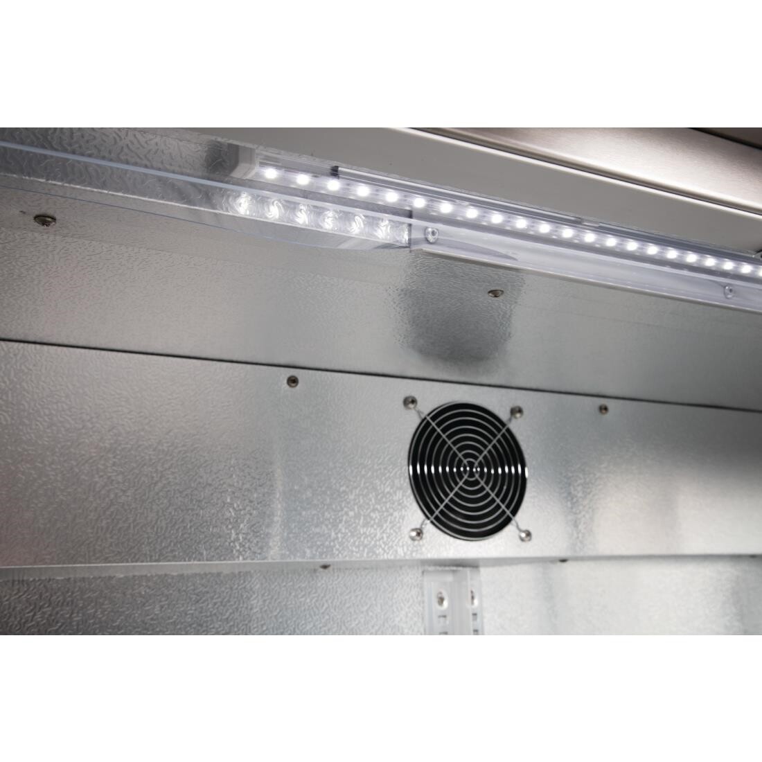 Polar Back Bar Cooler with Hinged Doors in Stainless Steel 208Ltr