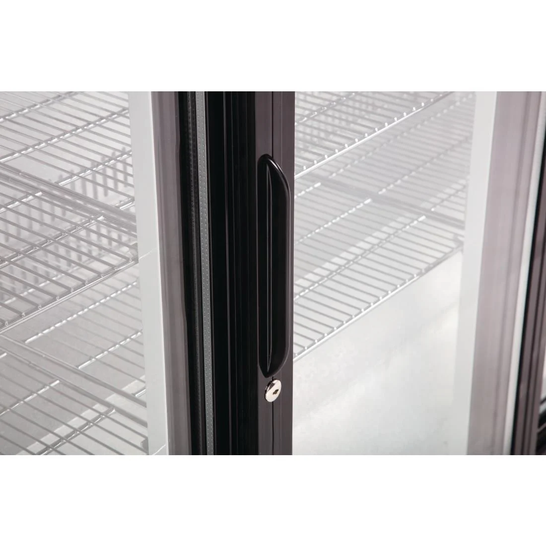 Polar Back Bar Cooler with Sliding Doors in Black 198Ltr
