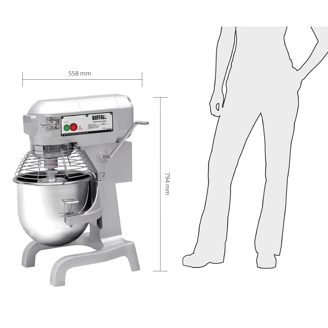 Buffalo Planetary Mixer 20Ltr 1100W