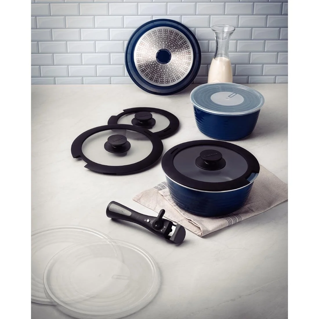 Tramontina Ítria 10-Piece Nesting Cookware Set Navy - Image 4