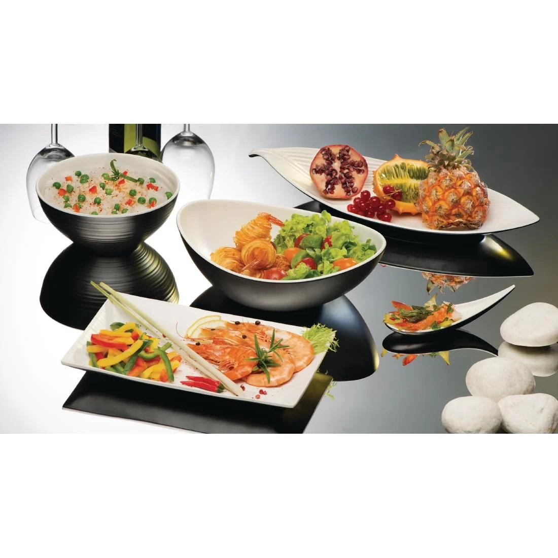 APS Dual Tone Curved Bowl 800ml