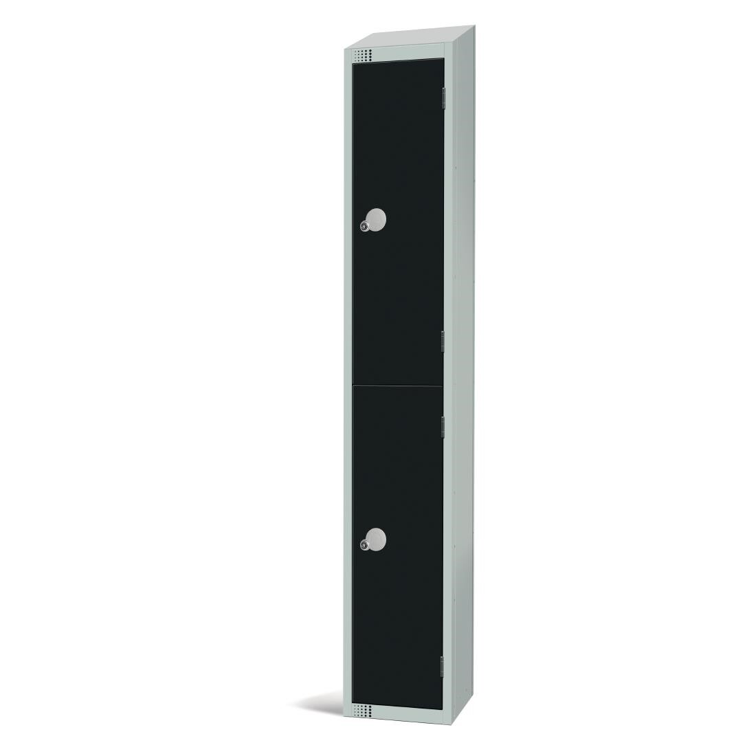 Elite Double Door Manual Combination Locker Locker Black with sloping top
