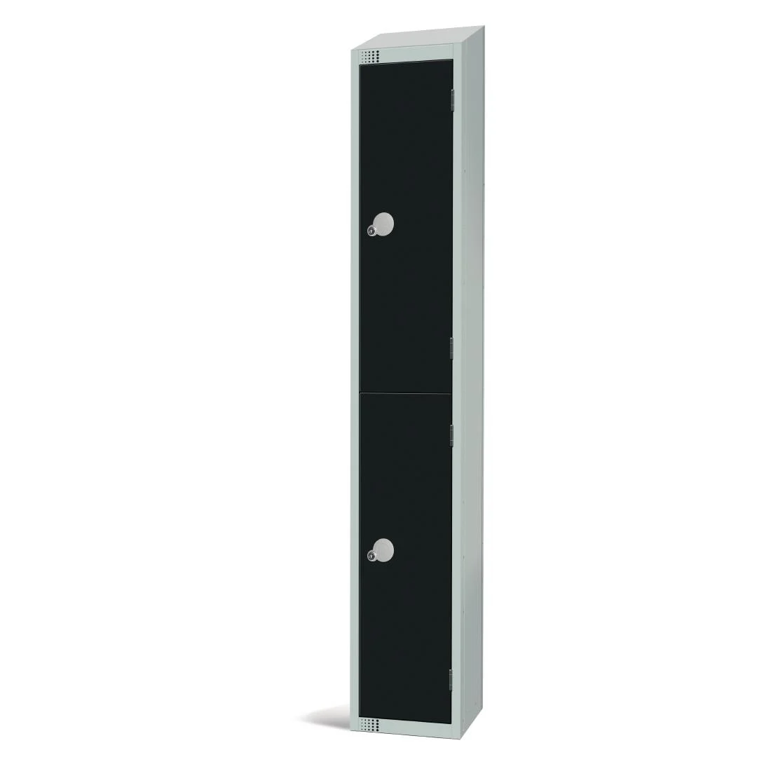 Elite Double Door Coin Return Locker with Sloping Top Graphite Black