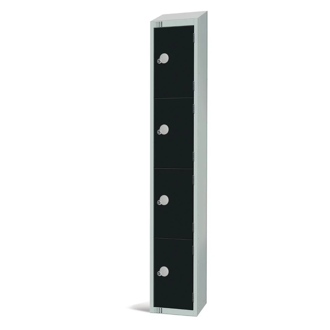 Elite Four Door Camlock Locker Black with Sloping Top
