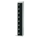 Elite Eight Door Camlock Locker with Sloping Top Black